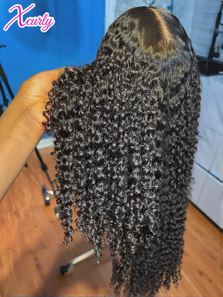 Xcurly 30 40 Inch Deep Wave 13x4 HD Lace Front Wig Human Hair For Women 220 Density Loose Water Curly 13x6 Lace Frontal Wigs