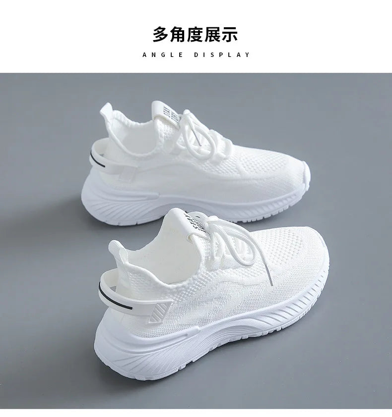 Women Sneakers New Summer Breathable Platform Mesh Shoes for Women Concise Wear-resistant Lightweight Running Women Casual Shoes