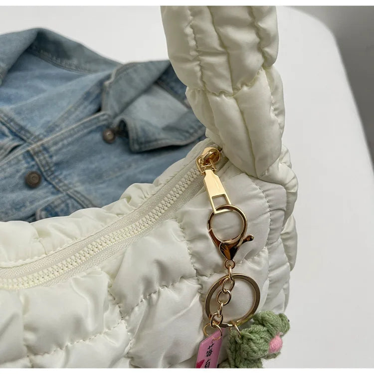 Women's Bag Korean Version Sweet Girly Style Shoulder Bag Fashion Casual Bubble Dumpling Bag Fold Cloud Bag Fashion Exquisite