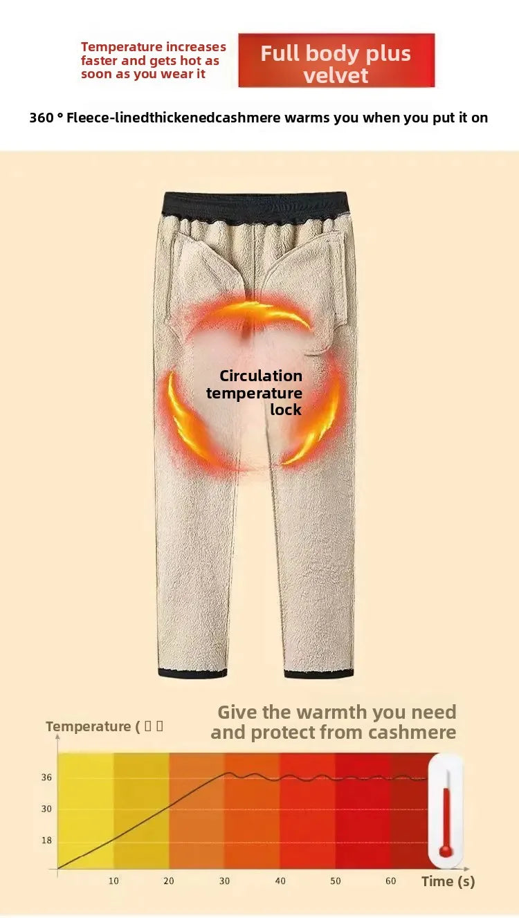 Men's Autumn Winter Lamb Velvet Set Thickened Fleece Casual Sports Outerwear And Pants Large Size Comfortable Dad Clothes