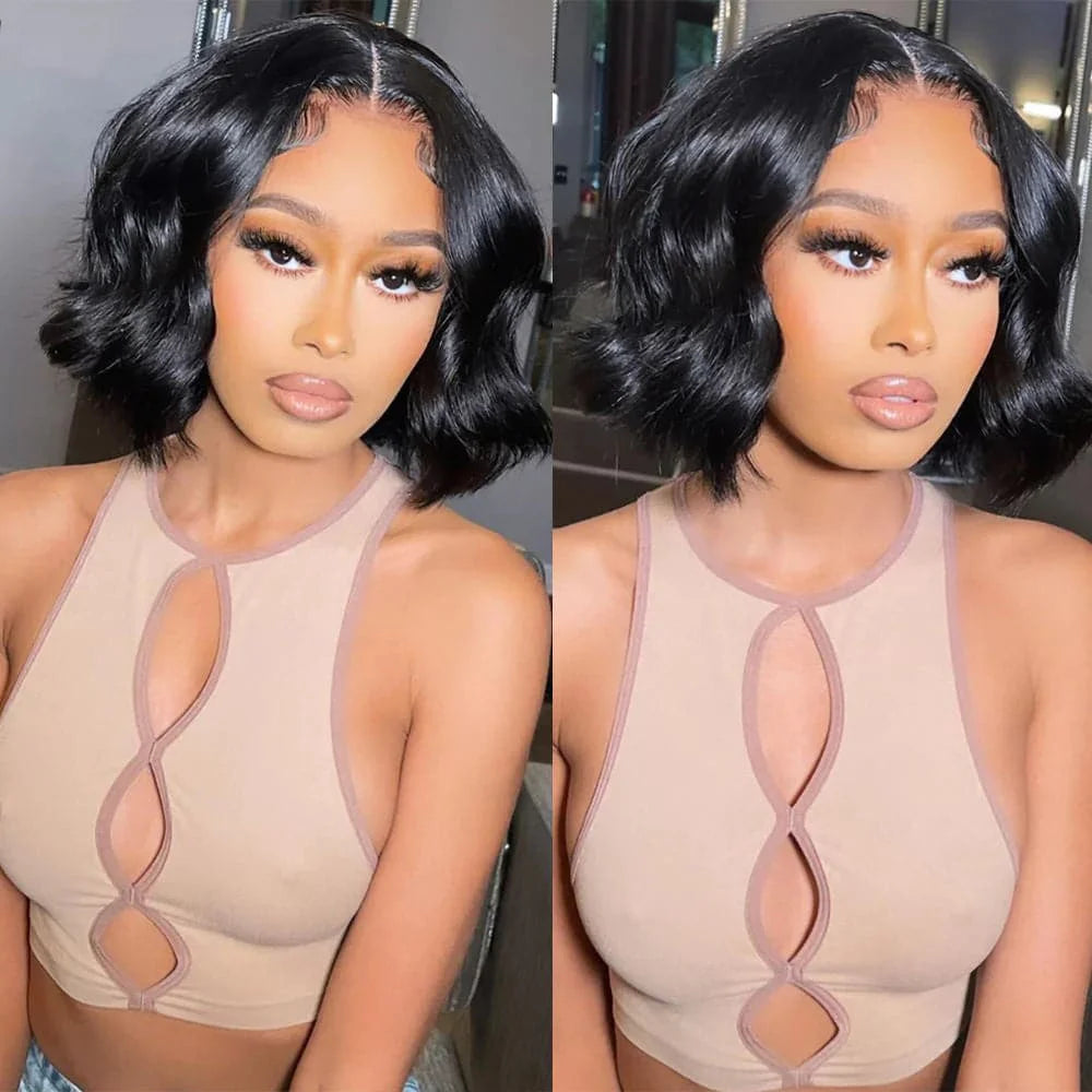 Best Double Drawn Short Bob Wigs Raw Vietnamese Virgin Hair Glueless Body Wave Human Hair Lace Frontal Pre Cut 13x4 Hd Lace Wig