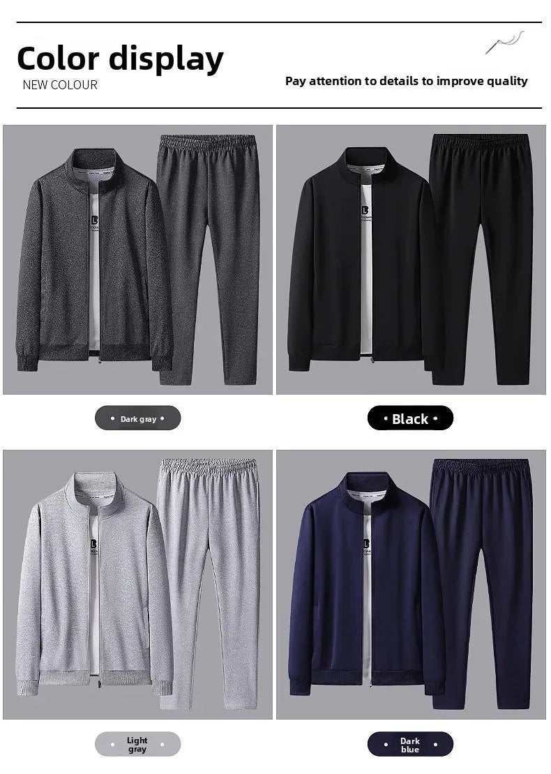 Casual Sportswear Set for Middle-Aged And Elderly Men Spring Autumn New Style Two-Piece Suit Dad Clothes Comfortable Fitness Out