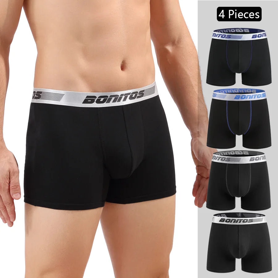 4pcs Boxer Shorts Men's Panties Homme Underpants Boxershorts Underwear for Man Cotton Male Couple Sexy Set Calecon Lot Soft Box