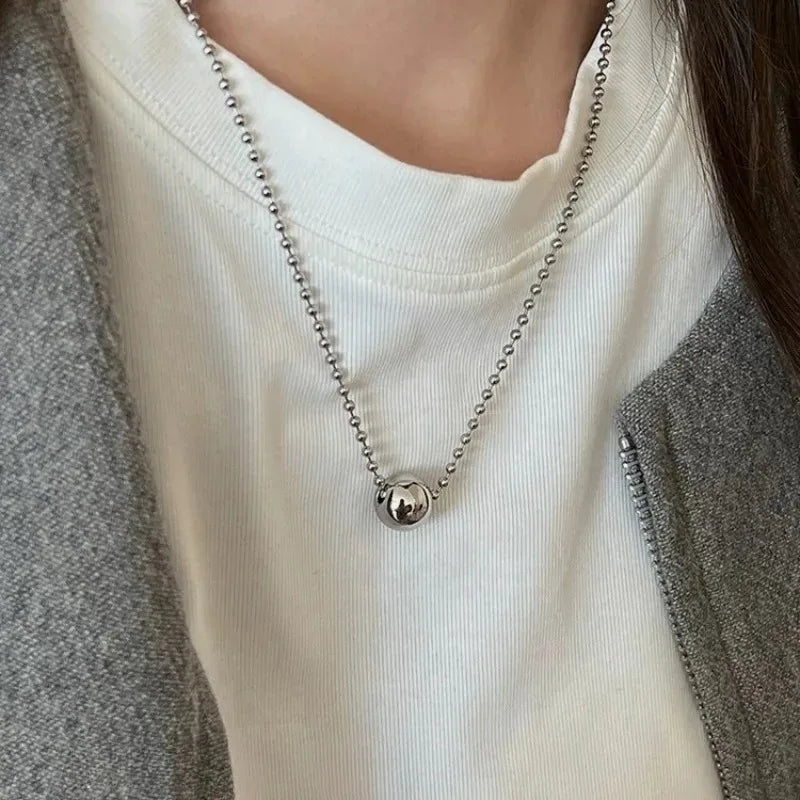 2025 New Women's Pearl Necklace Kpop Gold Color Beads Pendant Necklaces Goth Double Layer Chain Choker for Women Fashion Jewelry