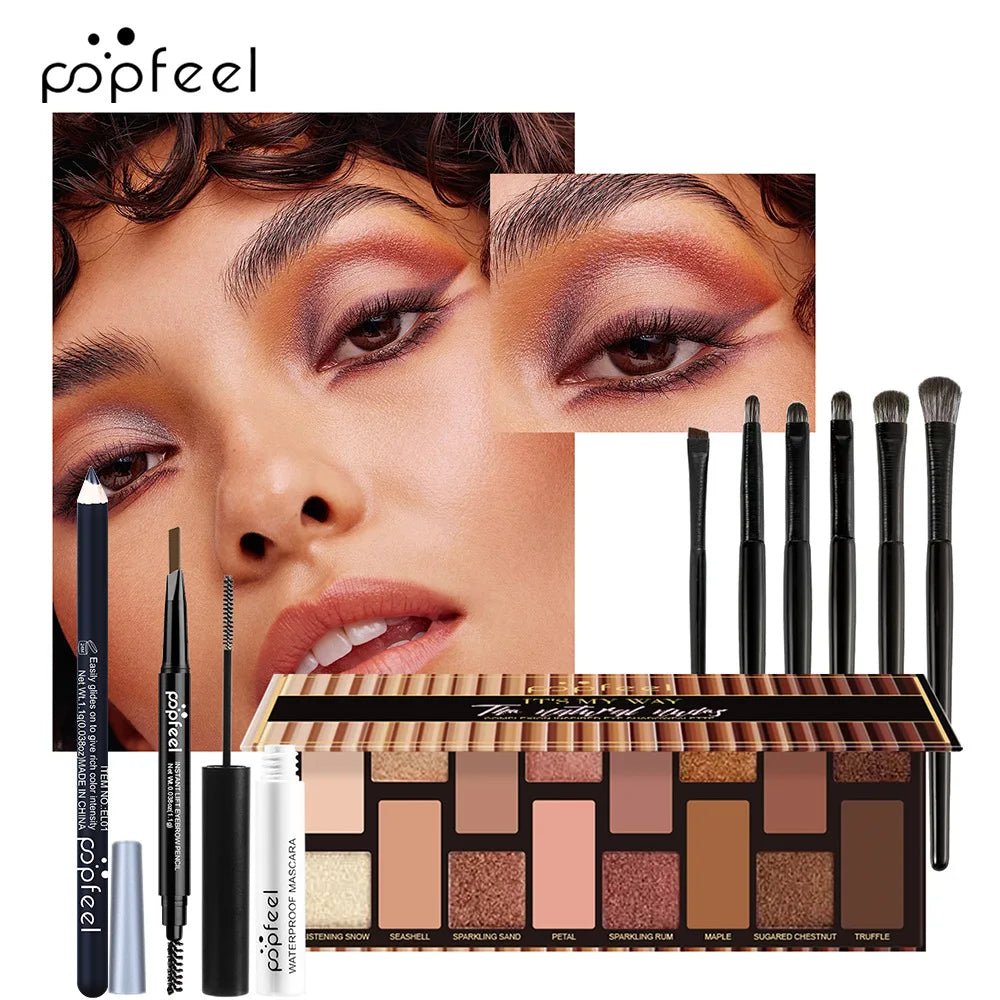 POPFEEL All-in-One Makeup Kit Gift Set with Eyeshadow Palette Foundation Lip Gloss Blush Brushes Eyeliner and More Beauty Gifts