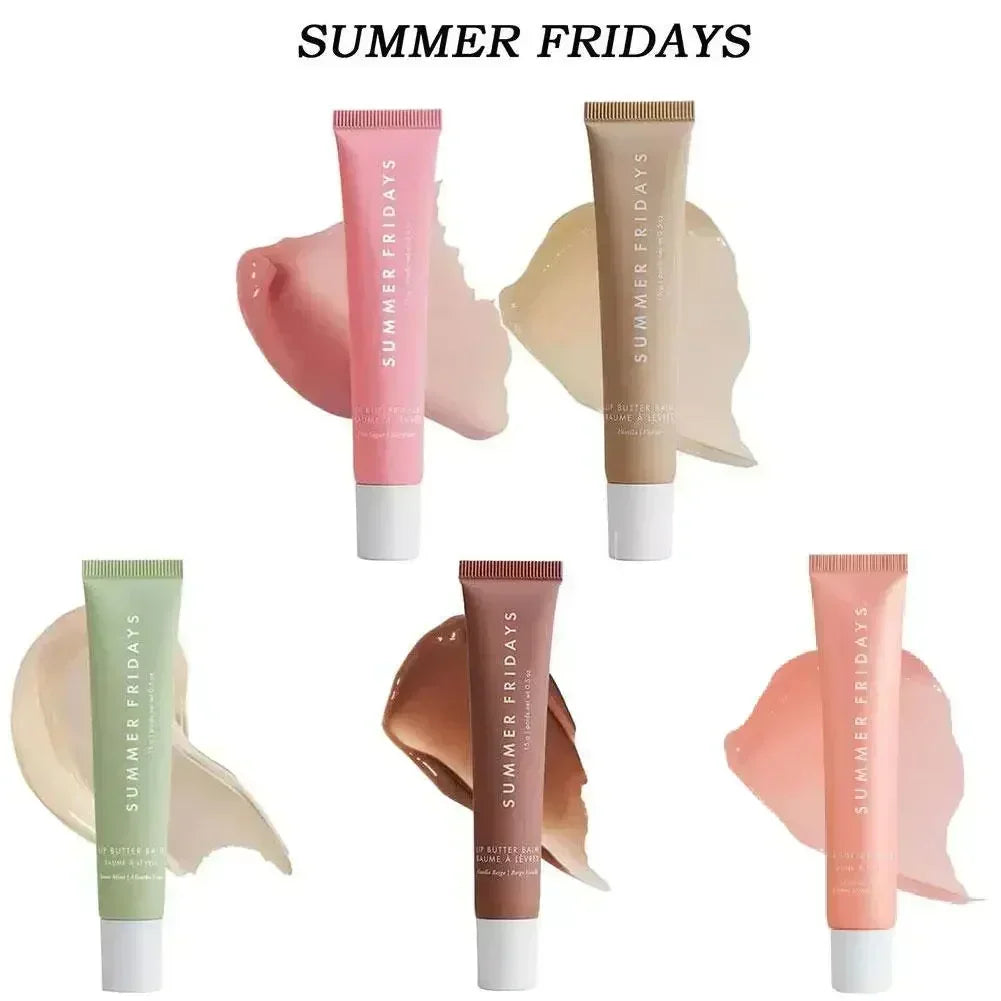 Summer Friday's Vanilla Beige Lip Balm Moisturizing Transparent Lipstick Set Smooth Soft Tube Mirror Lip Gloss Lip Blum Makeup