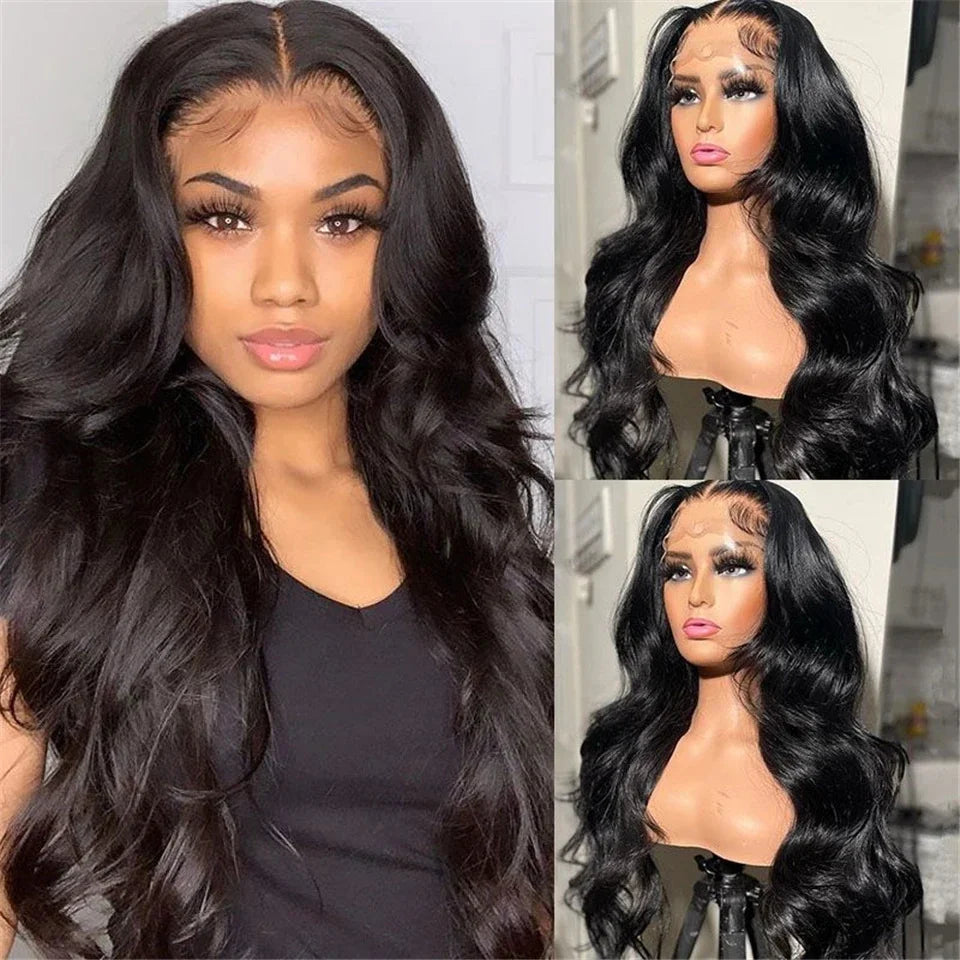 13x4 Transparent Lace Front Human Hair Wigs Brazilian Body Wave Pre Plucked 13x6 HD Lace Frontal Wigs For Women 4x4 Closure Wig