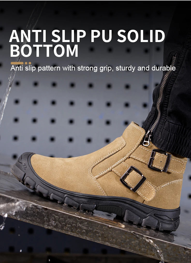 Men Work Safety Boots Indestructible Welder Shoes Steel Toe Work Shoes Anti smashing Security Protective Men Safety Shoes
