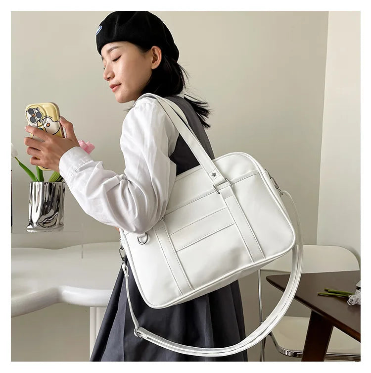 Japanese Style JK Bag Women High School Student Uniform Bag PU Leather Shoulder Bag Women Simple Handbags Crossbody Bags Itabag