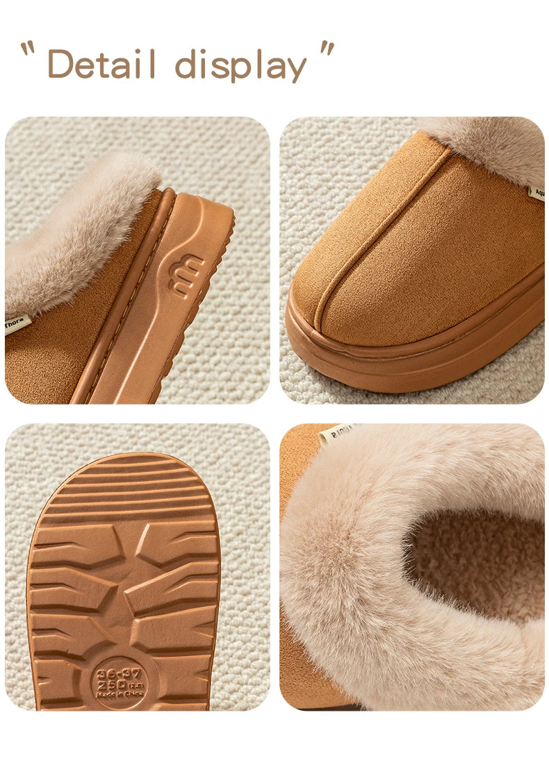 Fashion Women's Winter Slippers Indoor and Outdoor Warmth Anti-slip Comfort Thick Sole Casual Couple Home Shoes Snow Boots