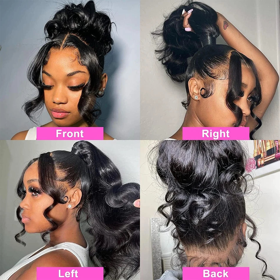 180 Density 13x6 Body Wave Lace Front Wigs Human Hair Pre Plucked 13x4 HD Transparent Lace Frontal Wigs Human Hair for Women