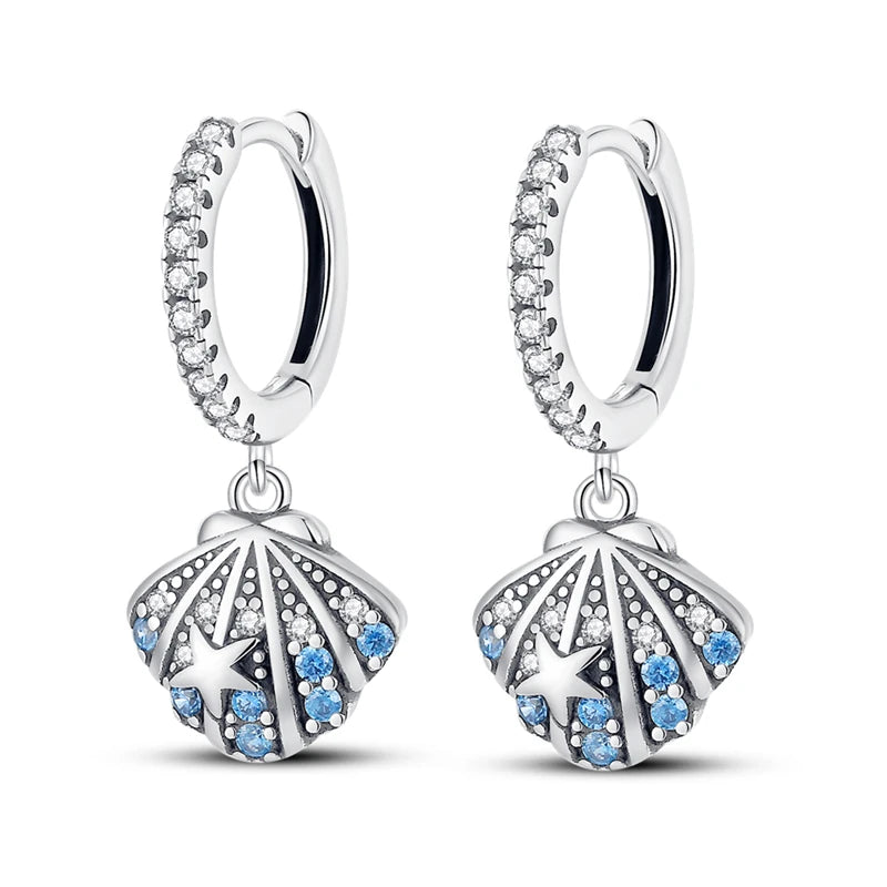 2025 New 925 Sterling Silver Hoop Earrings Flowers Zircon Drop Earrings Stud For Woman Fine Birthday Wedding Party Jewelry Gifts