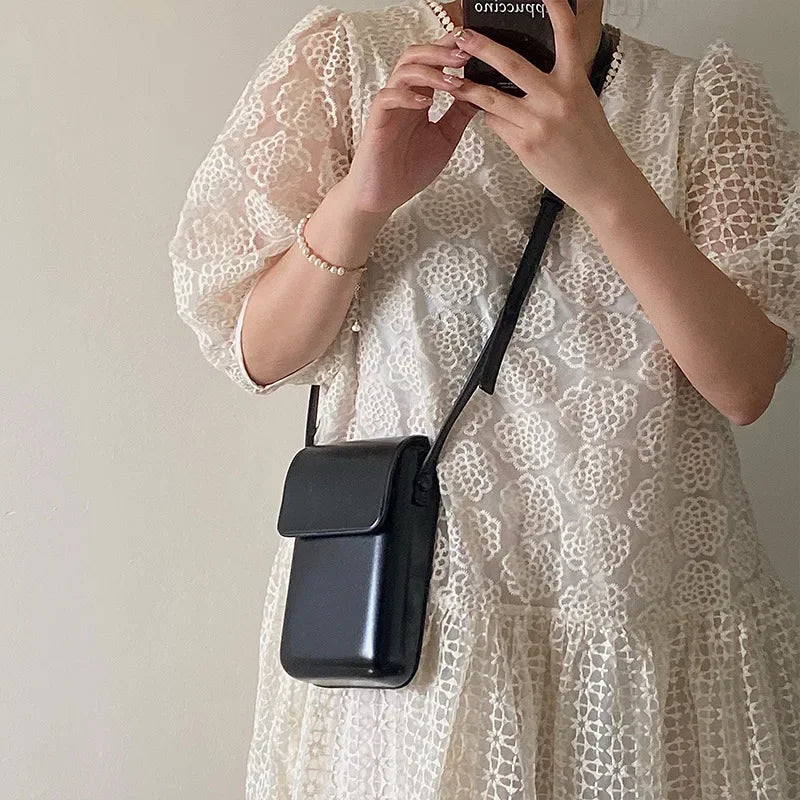 2024 Flap Crossbody Bags Women Mini PU Leather Shoulder Purses and Handbags for Girls Ladies Phone Simple Solid Bag