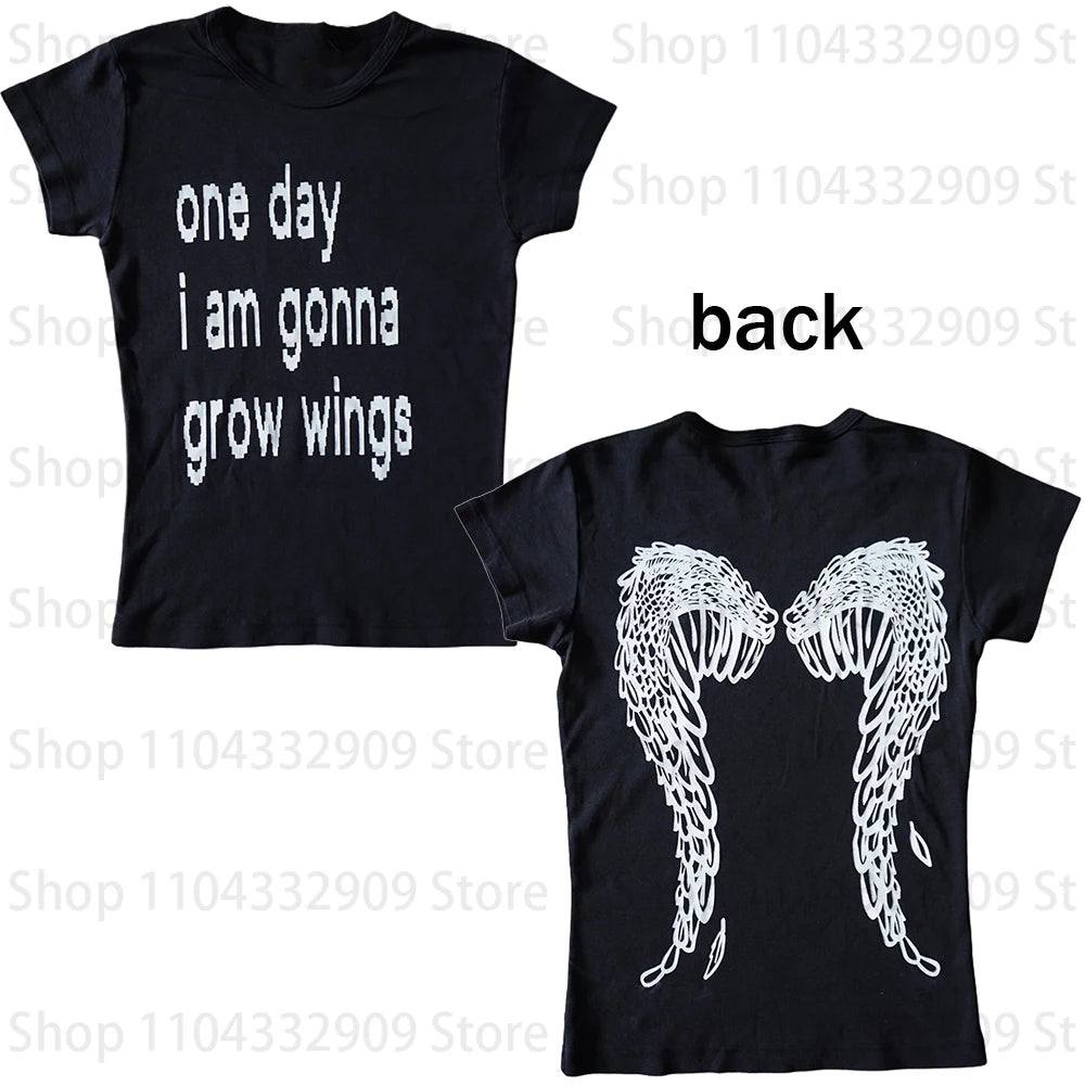 90s Vintage Clothing Female Graphic Tees Y2k Kitty Woman Clothes for Women Kawaii Goth Trashy Y2k 2000s Tops Clothes Emo Gothic