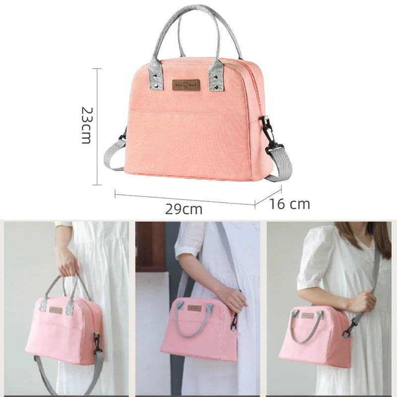 Small Lunch Cooler Bag for Women Men Leakproof Food Carrier Work Lunch Bag Thermal Keeps Cold & Heat Insulated Tote with Zipper