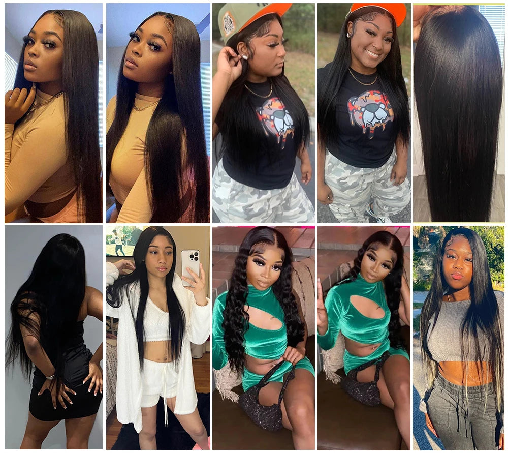 13x4 Ready to Wear and Go Lace Glueless Wigs Transparent Straight Pre Cut Lace Front Human Hair Wigs 4X4 Closure Wig Pre Plucked