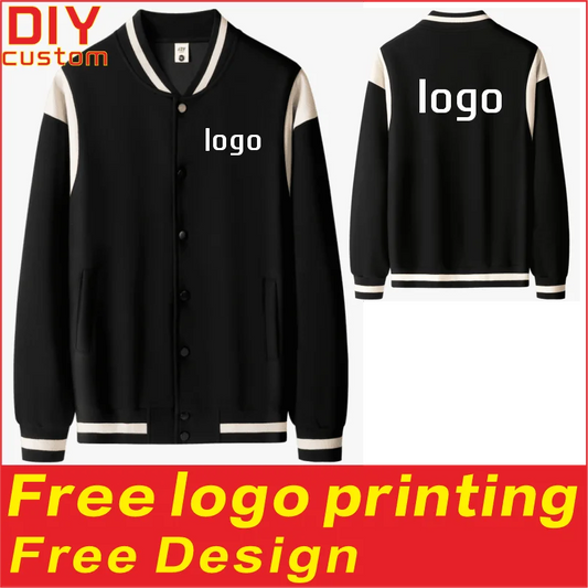 High end men's and women's pure cotton jackets, baseball jackets, custom printed embroidered logos, autumn and winter clothes