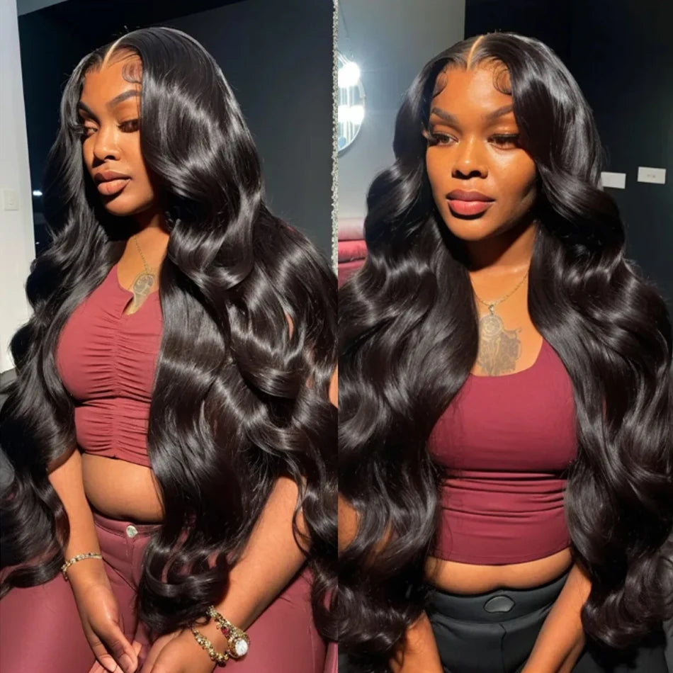 180 Density 13x6 Body Wave Lace Front Wigs Human Hair Pre Plucked 13x4 HD Transparent Lace Frontal Wigs Human Hair for Women