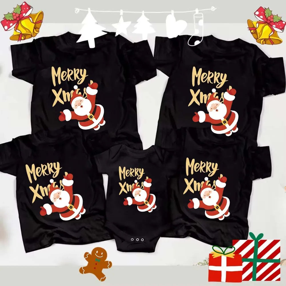 Merry Xmas Matching Family Christmas Shirts Family Christmas Shirts Xmas Tees Father Mother Kids T-shirt Baby Romper