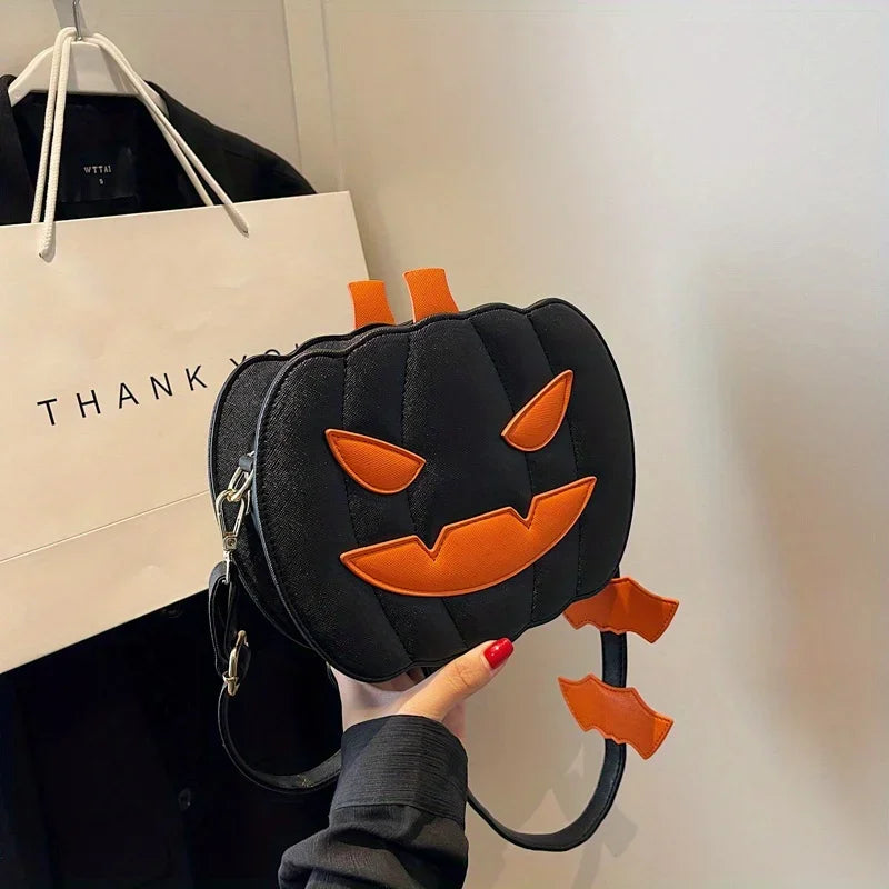Enchanting Halloween Pumpkin  Bag  Devilish Style with Ghost Skull Accent  Fashion Purse for Women & Girls