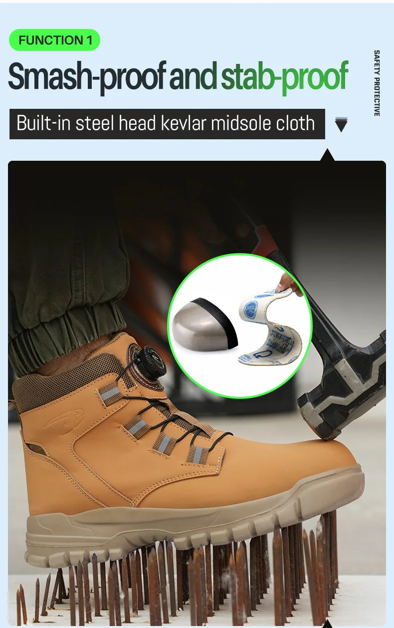 Work Safety Boots Men Waterproof Security Boots lightweight Industrial Steel Toe Work Shoes Protective Men Safety Shoes Size 48