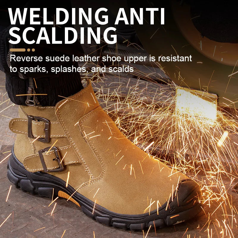 Men Work Safety Boots Indestructible Welder Shoes Steel Toe Work Shoes Anti smashing Security Protective Men Safety Shoes