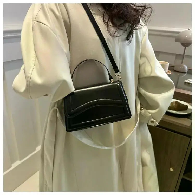 High Quality PU Leather Handbag Purse Women's Bag Solid Color Shoulder Crossbody Bags Lady Messenger Small Tote for Women Girls