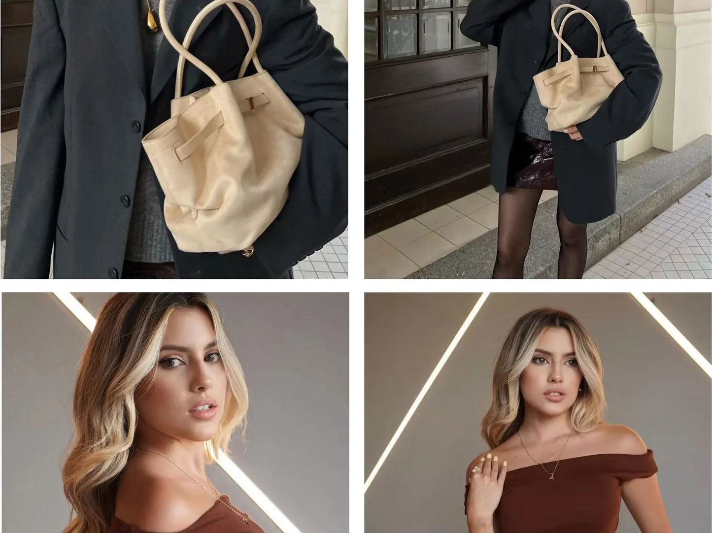 JW Pei Dumpling Bag Suede Shoulder Crossbody Underarm Bag Niche Design Fashion Handbag Tote Bag