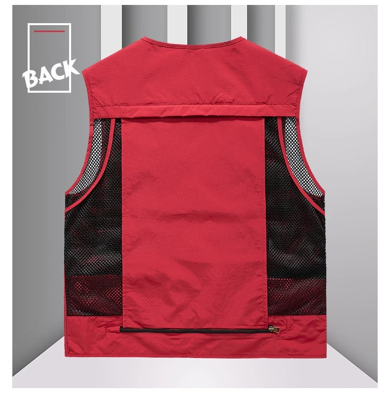 FGKKS 2023 Outdoor Leisure Vest Men's New Multi-Pocket Breathable Outdoor Sports Coat High-Quality Design Leisure Vest Men