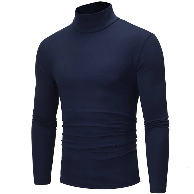 Thermal Underwear Tops Men Spring Clothes Thermal Shirt Autumn Men's Winter Tights High Neck Thin Slim Fit Long Sleeve T-shirt