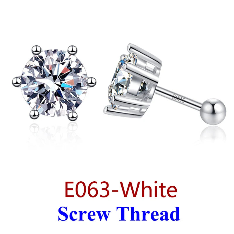 DJMAX 0.5-2ct Moissanite Diamond Stud Earrings for Women Original 925 Sterling Silver Lady's Moissanite Earring New 2025