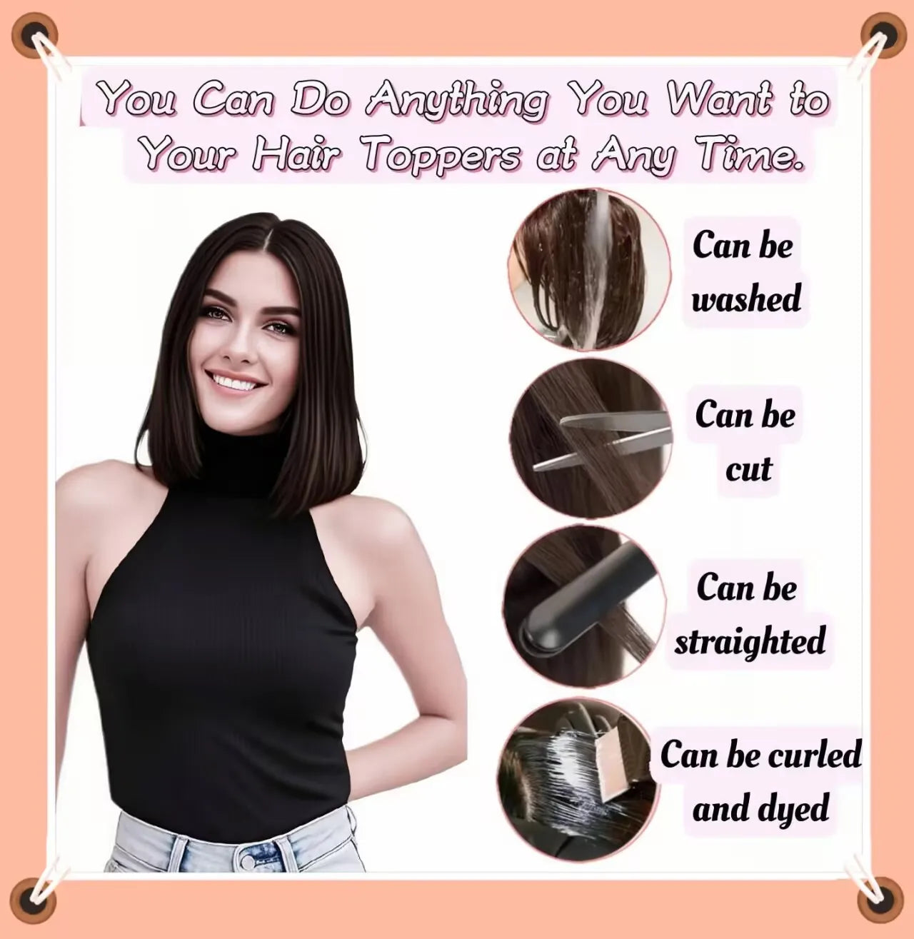 100% Remy Human Hair Natural Hair Topper HairPieces for Women Silk Base 3Clip in Toppers Hair Swiss Lace Hair Topper Breathable