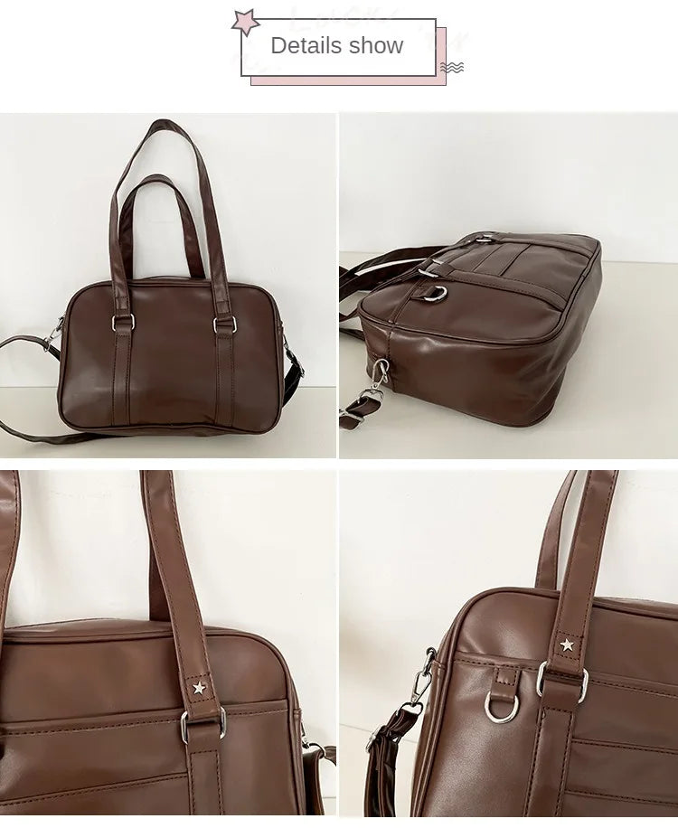 Japanese Style JK Bag Women High School Student Uniform Bag PU Leather Shoulder Bag Women Simple Handbags Crossbody Bags Itabag
