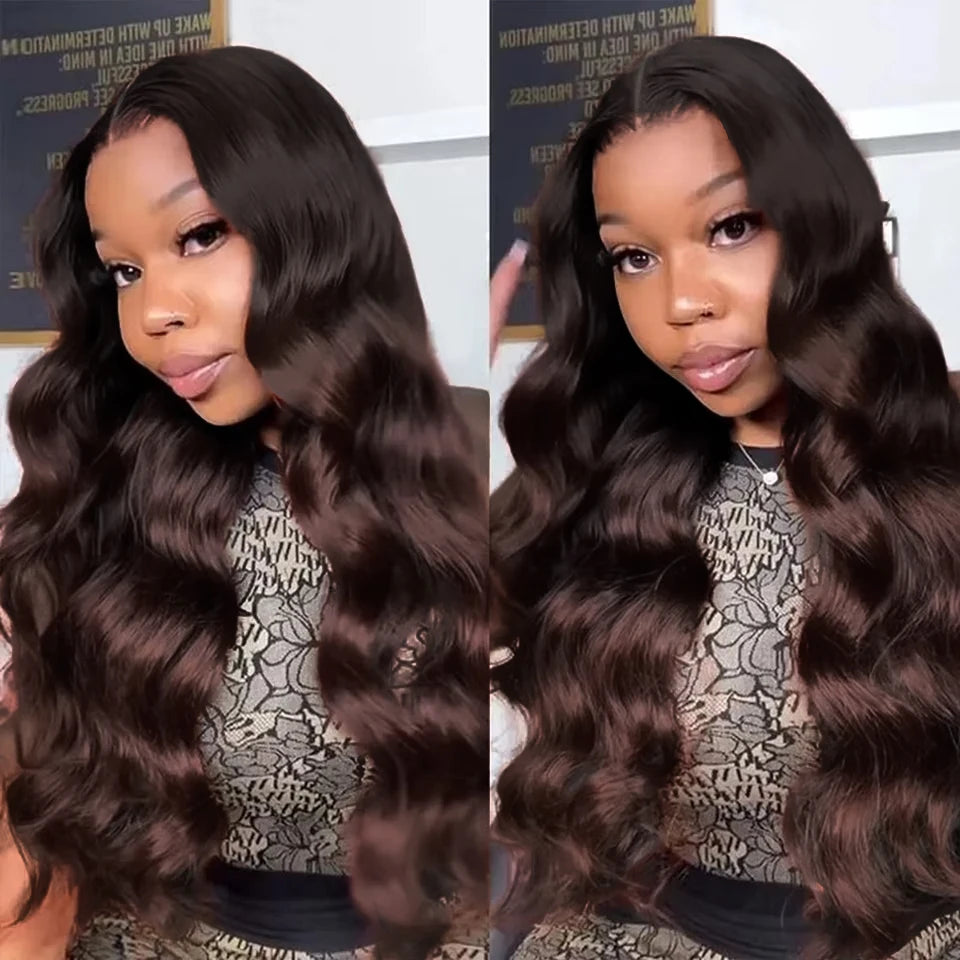 V Part Wig Ombre Reddish Brown Human Hair Remy Raw 28 30 Inch 250% No Glue Brazilian Loose Wavy V Part Human Hair Wigs for Women