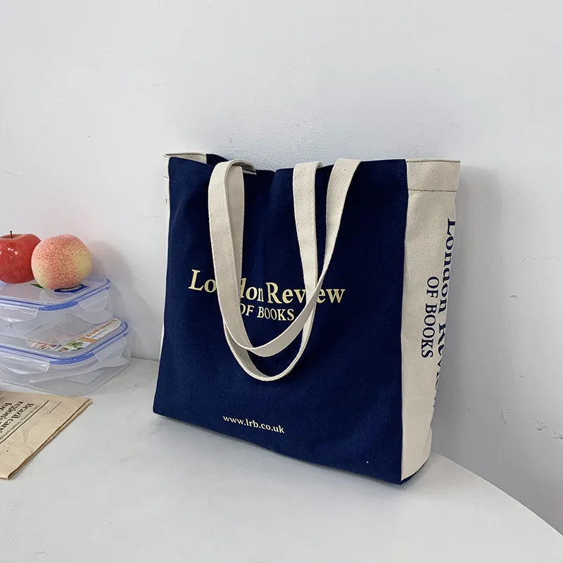 Women Canvas Shoulder Shopper Bag Cotton Cloth Eco Big Shopping Bag for Woman 2023 Girls Student Handbag Large Tote Book Bags