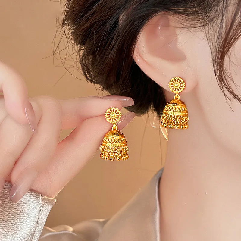 DREJEW Vintage Bell Tassel Earrings for Women 2025 European and American Drop Earring High-end Luxury Designer Jewelry