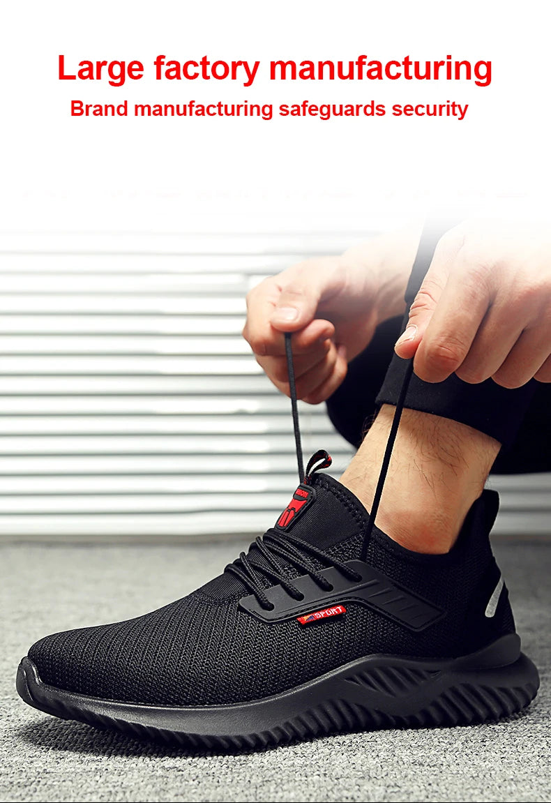 Work Sneakers Steel Toe Shoes Men Safety Shoes Puncture-Proof Work Shoes Boots Fashion Indestructible Footwear Security