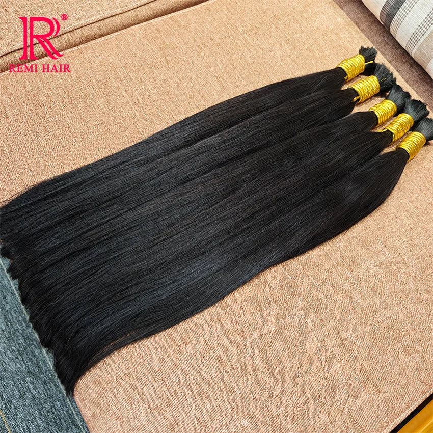100% Real Human Hair Bulk Good Quality Straight Natural Hair Weaving No Weft Indian Hair Extension Human Hair Braiding For Women