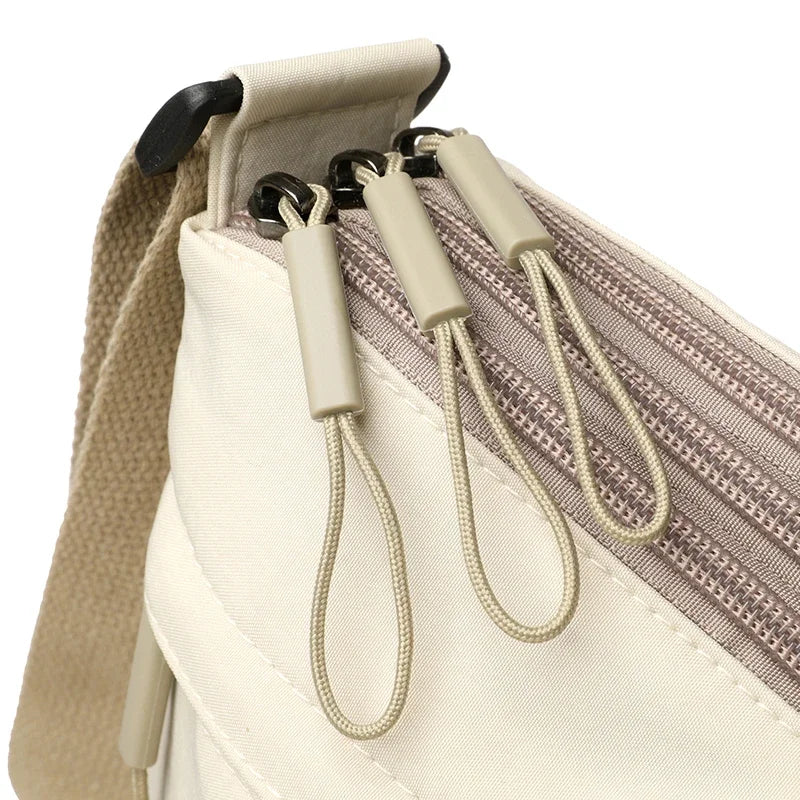 3 Main Pockets High Capacity Shoulder Crossbody Bag for Women Multi-pocket Purse Canvas Handbag Suitable for Mothers Shopping