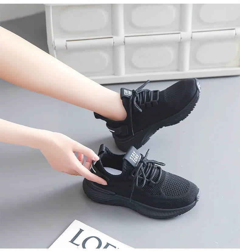 Women Sneakers New Summer Breathable Platform Mesh Shoes for Women Concise Wear-resistant Lightweight Running Women Casual Shoes