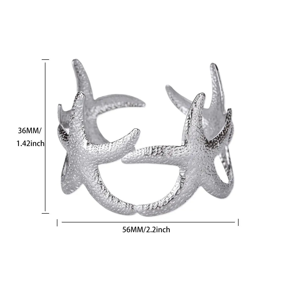 Stainless Steel Shell Bangles for Women Fashion Layered Wave Starfish Cuff Bangle Bracelet Femme Waterproof Jewelry New In