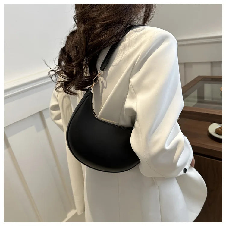 New Fashionable High-end Moon-shaped Baseball Bag Showing Luxury Women's Single Shoulder Bag Elegant lady Handbags bolso mujer