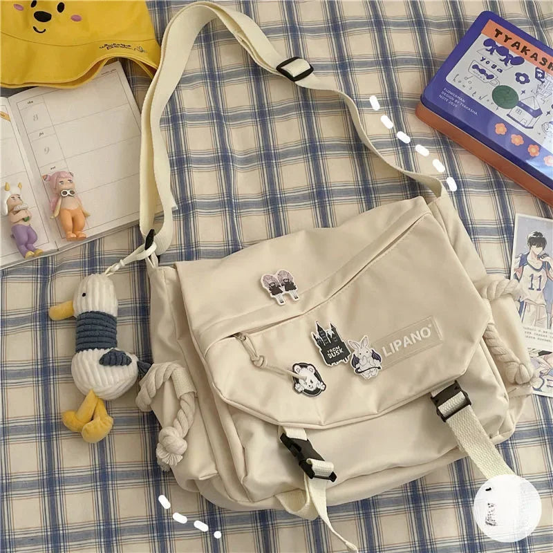 Korean Street Style Versatile Artistic Hong Kong Version Shoulder Bag Messenger Crossbody Bag