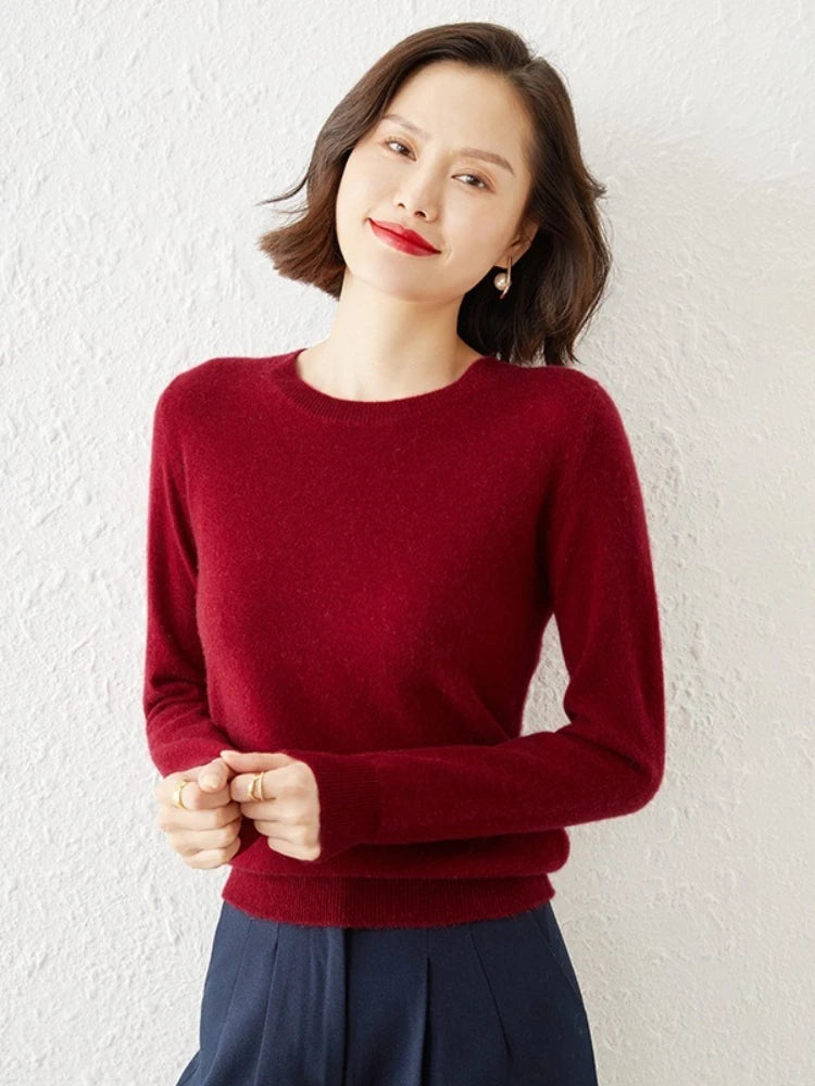 Basic Knitted O-Neck Autumn Winter Sweater Women 2025 Long Sleeve Soft Warm Sweater Korean Simple Solid Color Versatile Pullover