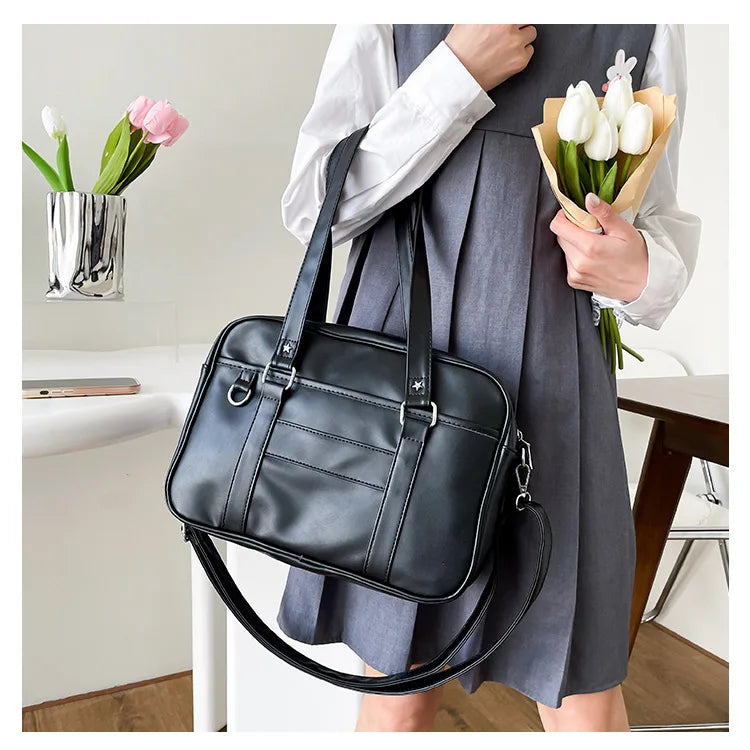 Japanese Style JK Bag Women High School Student Uniform Bag PU Leather Shoulder Bag Women Simple Handbags Crossbody Bags Itabag