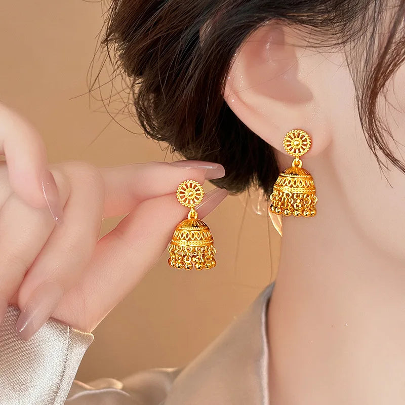 DREJEW Vintage Bell Tassel Earrings for Women 2025 European and American Drop Earring High-end Luxury Designer Jewelry
