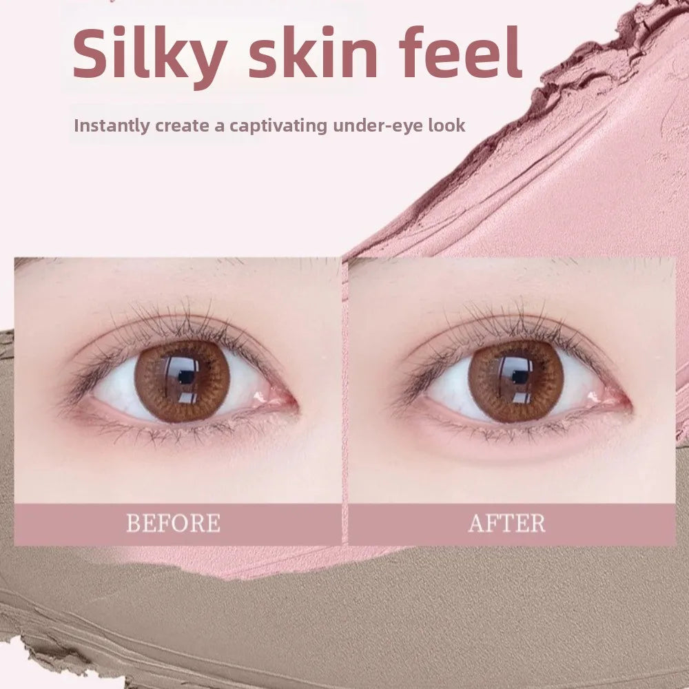 Double Ended Lying Silkworm Pencil Eye Makeup Tool with Brush Highlighter Makeup Pen Mulitfuntional Eye Brightener Makeup Stick