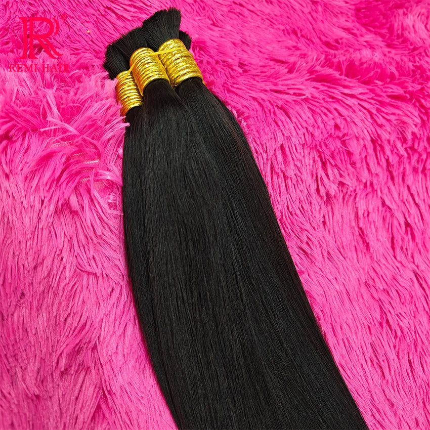 100% Real Human Hair Bulk Good Quality Straight Natural Hair Weaving No Weft Indian Hair Extension Human Hair Braiding For Women