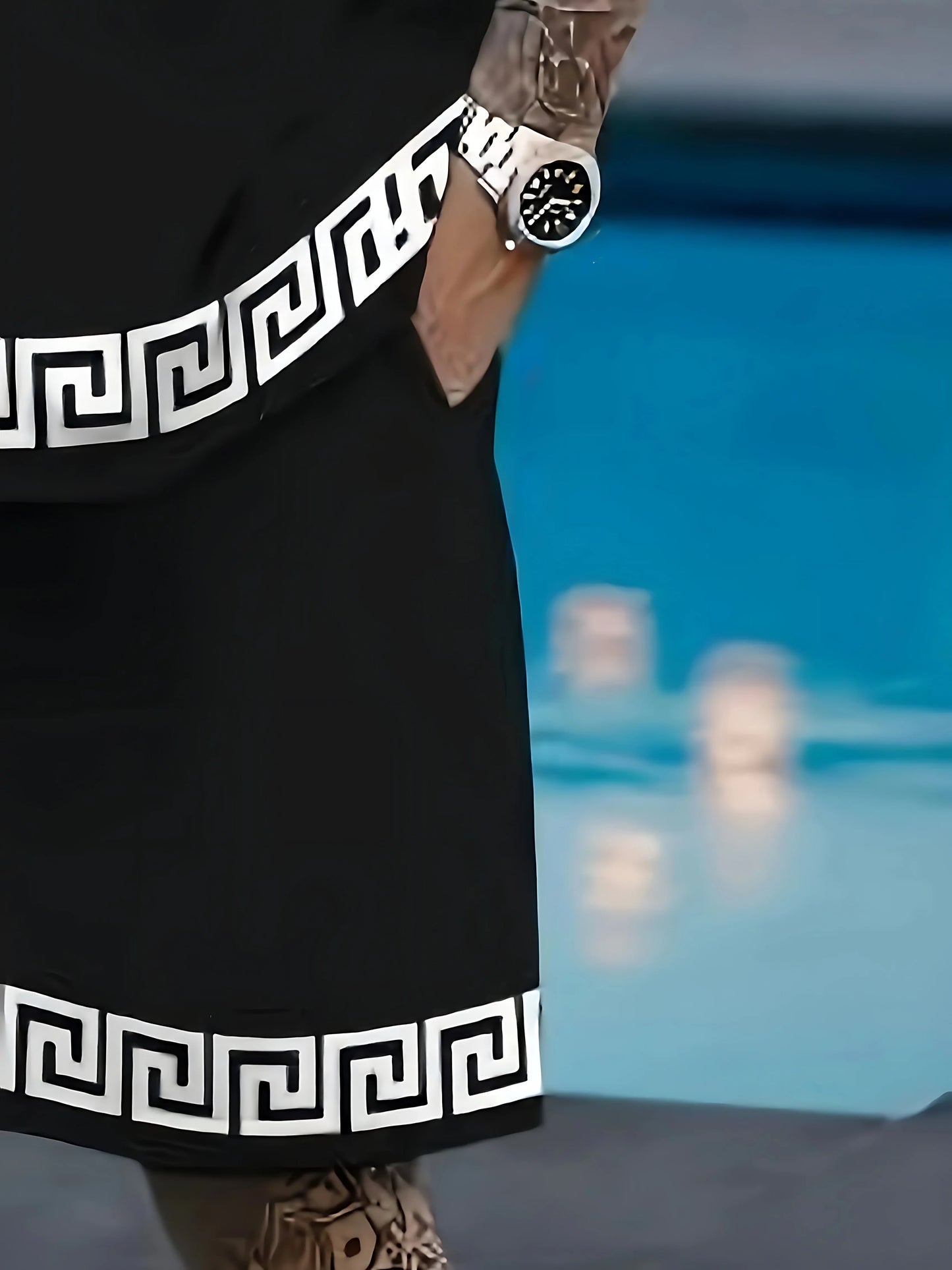 Summer 2025 Bestseller Men's Set Casual and fashionable 3D printed outdoor streetwear