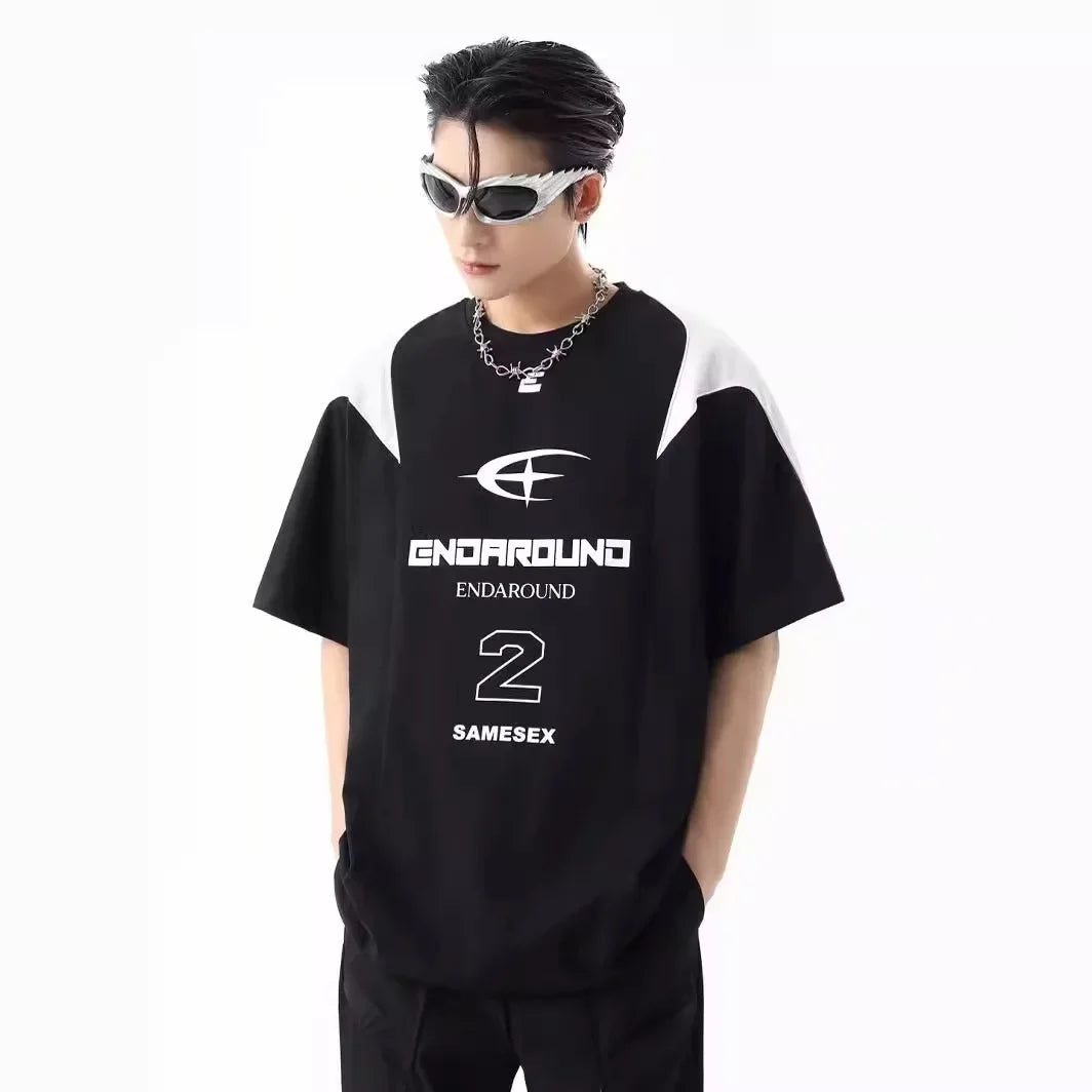 Men's Loose-fit Half Sleeve T-shirt Summer Style Ins Trendy Hong Kong Style Casual Clothes For Young Men